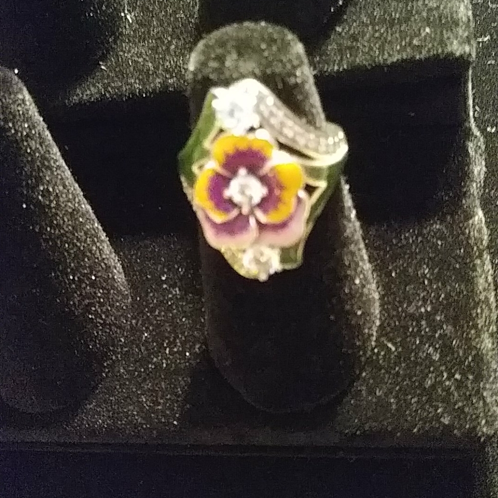 Sterling Silver Fashion Flower Ladies Ring